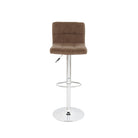 Dark Brown Velvet Bar Stool with Chrome Base Luxury Casa