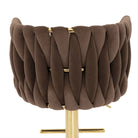 Dark Brown Velvet Bar Stool with Gold Base Luxury Casa
