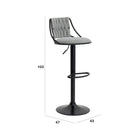 Grey Velvet Bar Stool with Black Base Luxury Casa