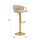 Luxury Velvet Bar Stool with Golden Base Luxury Casa