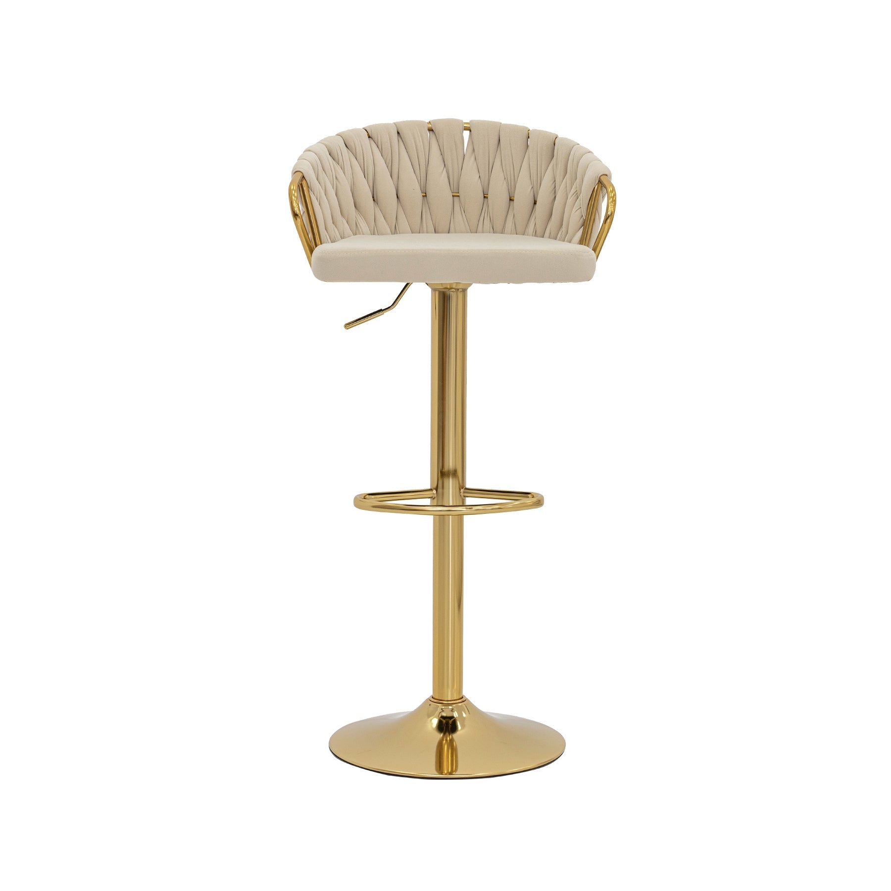 Luxury Velvet Bar Stool with Golden Base Luxury Casa