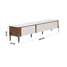Modern White TV Unit with Wooden Accents Luxury Casa
