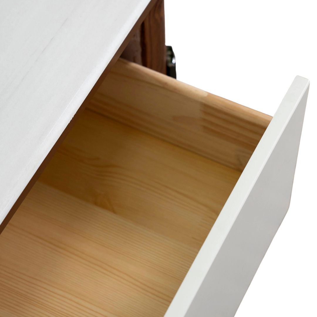 Modern White TV Unit with Wooden Accents Luxury Casa