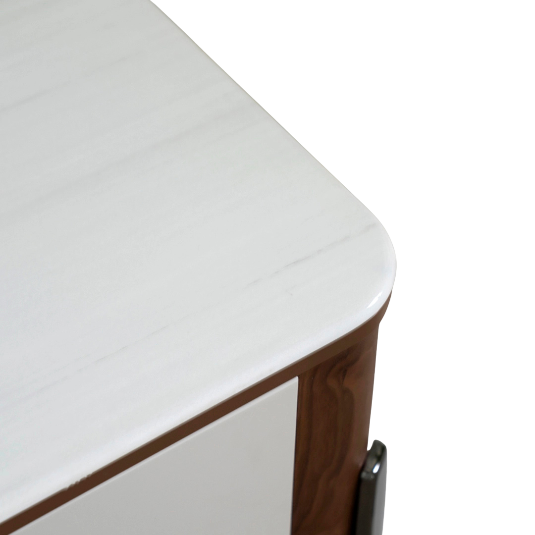 Modern White TV Unit with Wooden Accents Luxury Casa