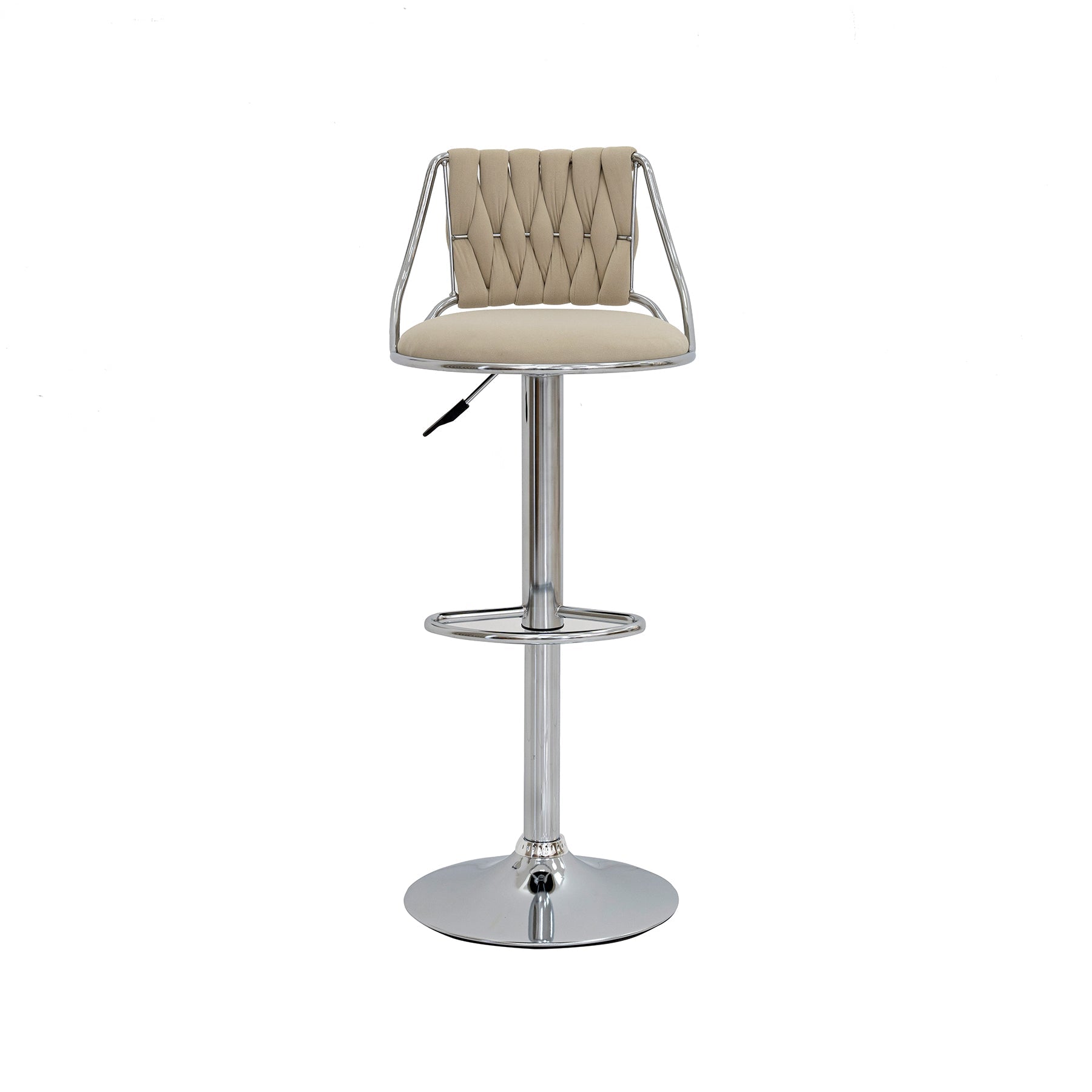 Velvet Bar Stool with Chrome Base Luxury Casa
