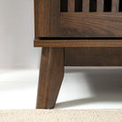 Wooden TV Unit with Slatted Doors Luxury Casa