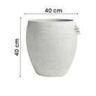 Horizontal Ribbed Round Planter – Modern Decorative Pot - Medium Luxury Casa