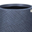 Crosshatch Textured Planter – Modern Decorative Pot - Large Luxury Casa