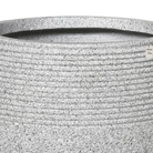 Stone Finish Ribbed Band Planter – Modern Decorative Pot - Large Luxury Casa