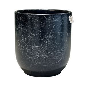 Black Marble Effect Planter – Modern Decorative Pot