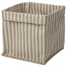 Handmade Beige Jute Basket with Striped Pattern Luxury Casa