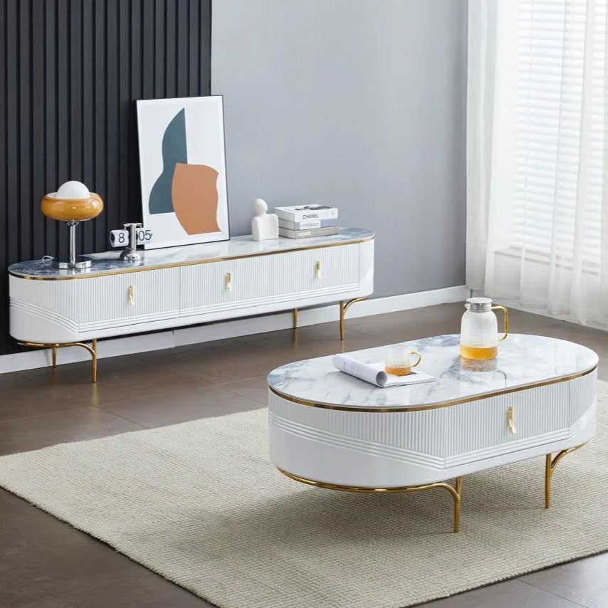 MALAZ tables set (TV table + Coffee Table ) Luxury Casa