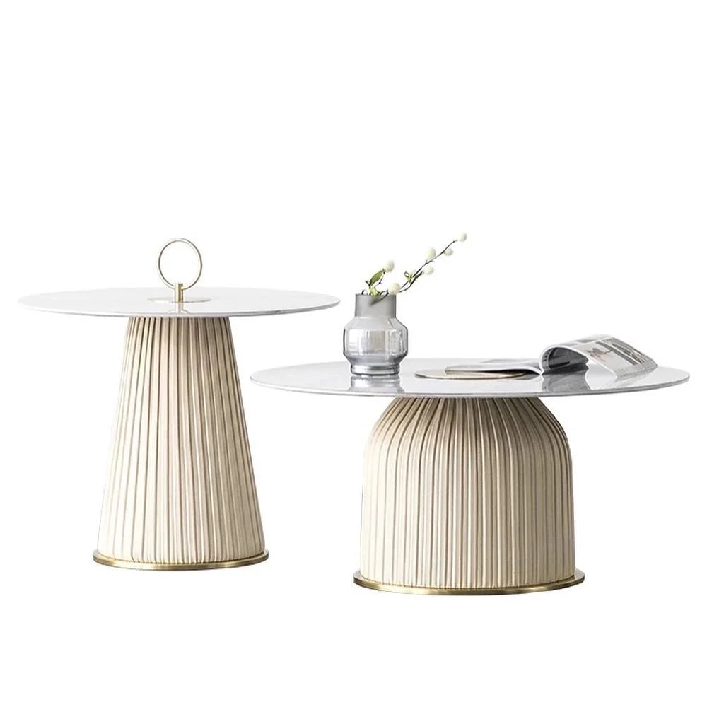 Marbelo Marble Coffee Table Set – Modern White & Gold Luxury Casa