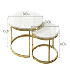 Marble Nesting Coffee Table Set – White & Gold Luxury Casa