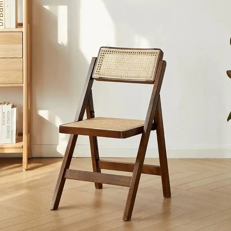 Mid-Century Modern Natural Rattan Folding Chair Luxury Casa