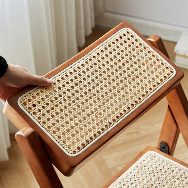 Mid-Century Modern Natural Rattan Folding Chair Luxury Casa
