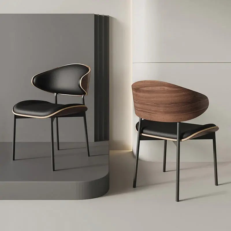Modern Elegance Curved Wood Dining Chair Luxury Casa