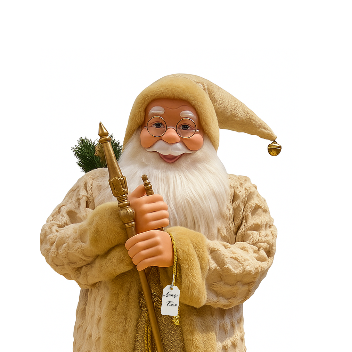 Regal Gold & Ivory Santa Figure Luxury Casa