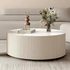 Round Slate Top Coffee Table Glam Drum Coffee Cocktail Table Luxury Casa