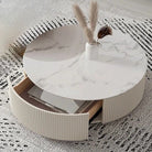 Round Slate Top Coffee Table Glam Drum Coffee Cocktail Table Luxury Casa
