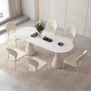 VALENTINA white dining table set (With 6 Chairs)
